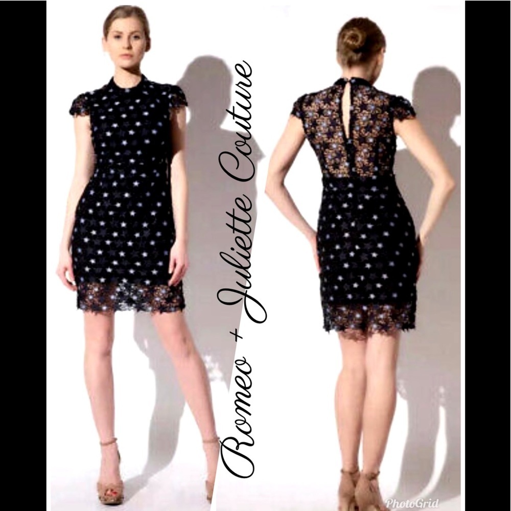 Romero + Juliet Couture Stars Lace Sheath Cocktail Dress
